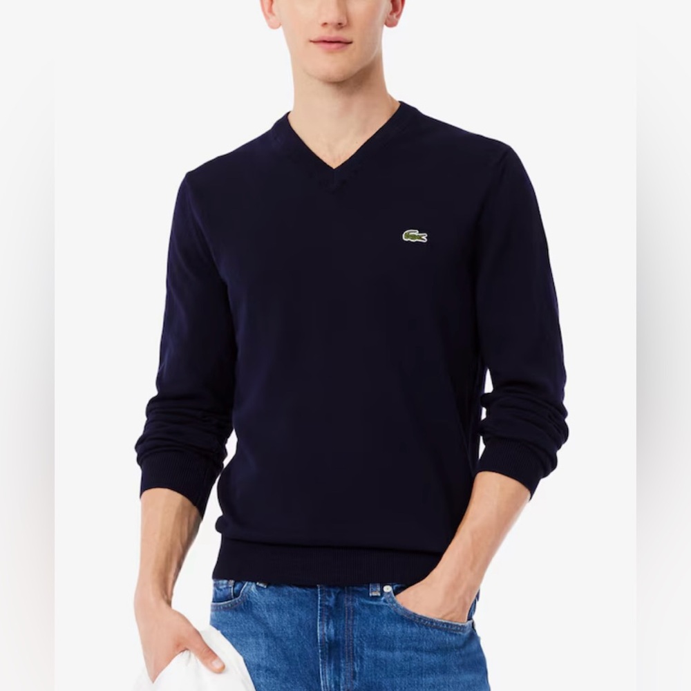 Lacoste Men's Dark V-Neck Sweater